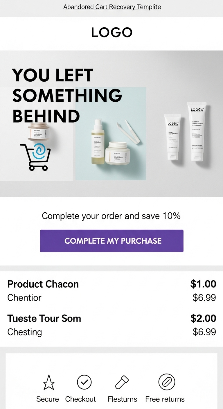 Cart abandonment email example